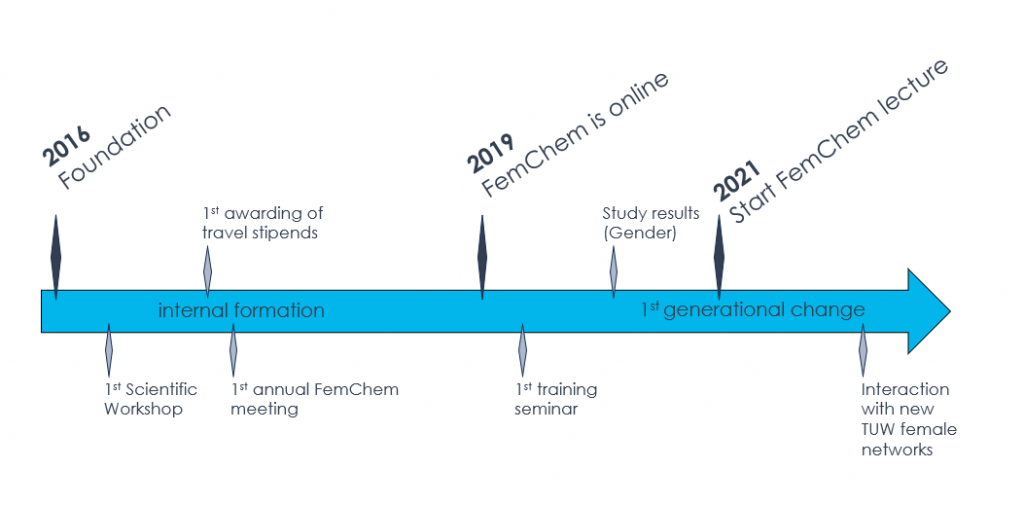femchem timeline from the foundation in 2016 to now